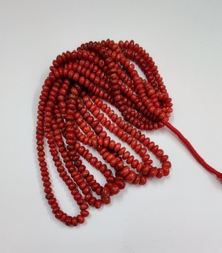 Italian Sea Coral Red Beads Natural Undyed Untreated 100% Coral Beads - Picture 6 of 12