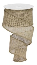 10yds. NATURAL LOOSE WEAVE BURLAP WIRE EDGE RIBBON 2 1/2" Wide