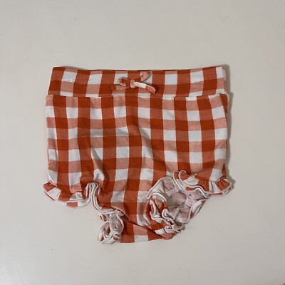 Angel Dear Orange Harvest Pumpkin Gingham Ruffle Bloomers Shorts 18-24 Mos NWT