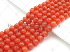 Special Cut Cat's Eye Orange Round Faceted Beads, 6mm/8mm/10mm/12mm Round