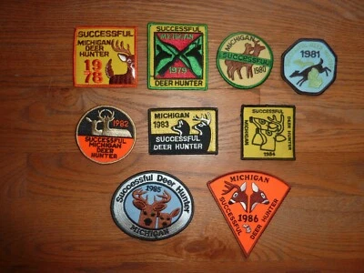 MICHIGAN SUCCESSFUL DEER HUNTING PATCH 1978 THROUGH 1986 CHOICE OF 1