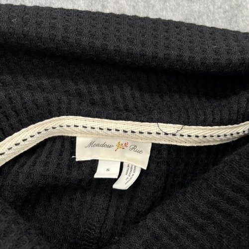 Anthropologie Meadow Rue schwarz Galenia Waffel Thermo Wasserfallausschnitt Pullover S NEU - Bild 9 von 15