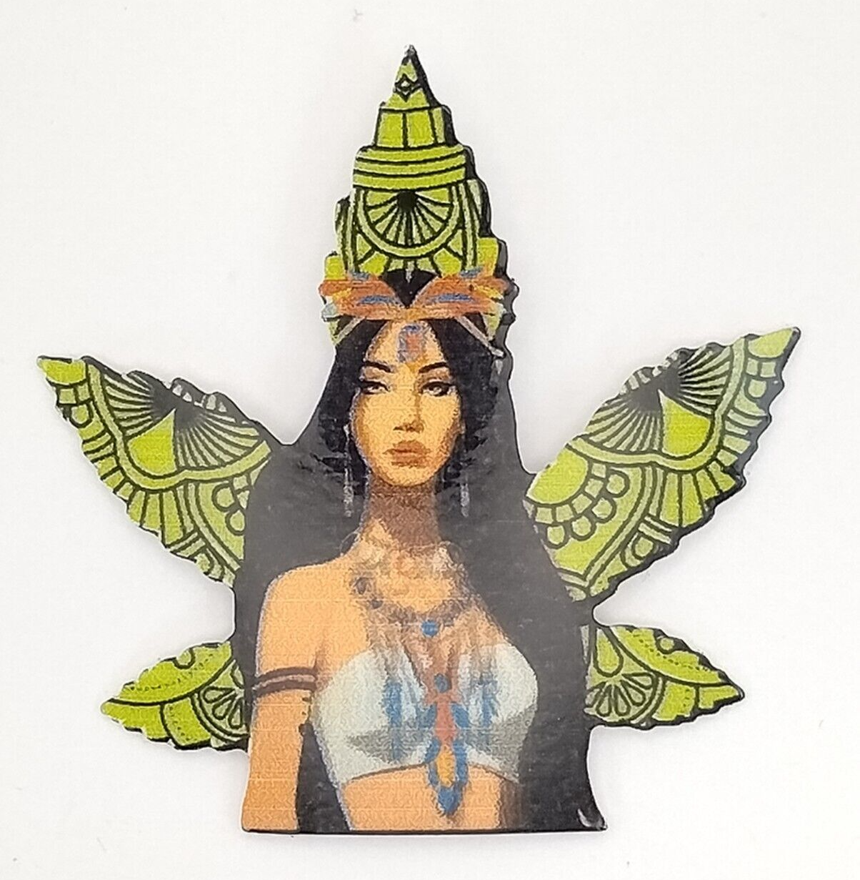 Green Tribal Pot Leaf Native Stoner Vinyl 420 Weed Sticker Marijuana UV Safe