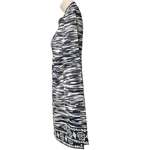 Tory Burch Navy Space Dye with Mirror Embellishement Tunic Size 4 - Picture 6 of 11