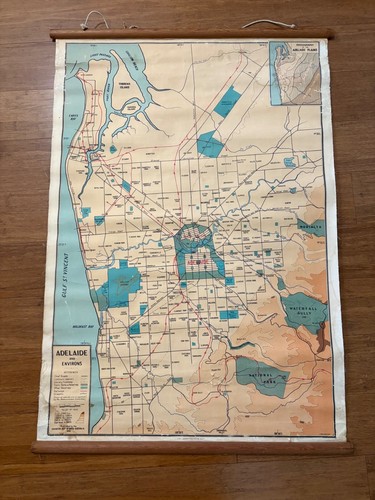 1956 Education Dept. of South Australia Map of Adelaide & Environs