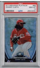 2013 Bowman Platinum Johnny Cueto PSA 10