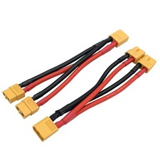 2Packs XT60 Parallel Y Splitter Battery Connector 12AWG Cable Dual Extension