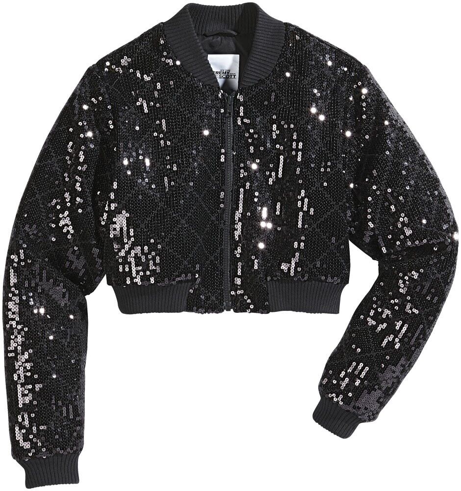ADIDAS x JEREMY SCOTT Rare SPARKLY CROPPED SEQUIN BOMBER ADIDAS x JEREMY SCOTT Rare SPARKLY CROPPED SEQUIN BOMBER