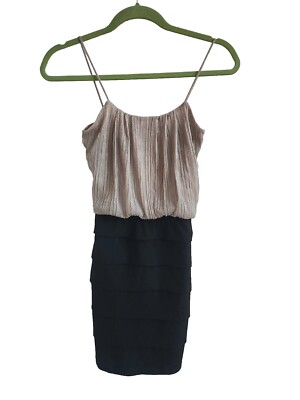 WOMEN'S SWEET STORM BLACK AND Gold SLEEVELESS STRETCHY BODYCON DRESS SIZE S  | eBay
