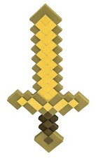 Minecraft 20" Videojuego Plástico Oro Diamante Espada Disfraz Accesorio Mojang NUEVO