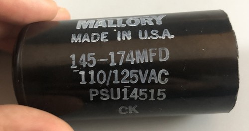 MALLORY 145-174MFD 110/125VAC PSU14515 Untested D5.2 - Picture 2 of 6