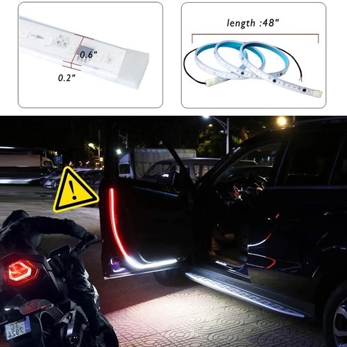 2pcs Car Door Open Warning Light Flashing LED Lights Strip Anti-collision Safety - Picture 20 of 20