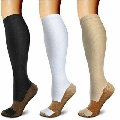 3 Pares Medias Calcetines De Compresion Para Hombres Y Mujeres Best - 20-30 Mmhg