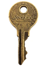 Vintage Key National Lock Co Rockford Illinois PU 55 Appx 11-15/16" Cabinet Mail