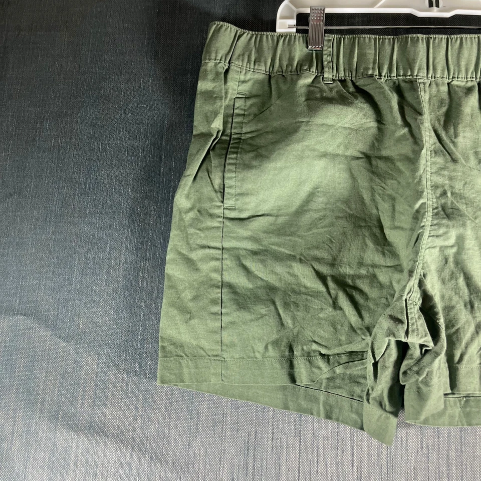 Pantalones cortos para mujer Eddie Bauer talla L mezcla de lino verde Foto 2 de 4