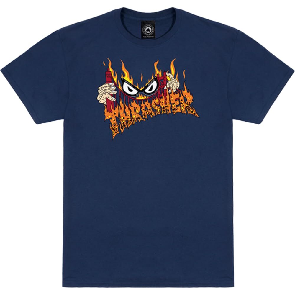 Thrasher Neckface Sucka Free Short Sleeve T-Shirt - Navy, Medium