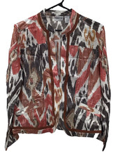 Chico's Jacket Size 1 Open Front Linen Blend