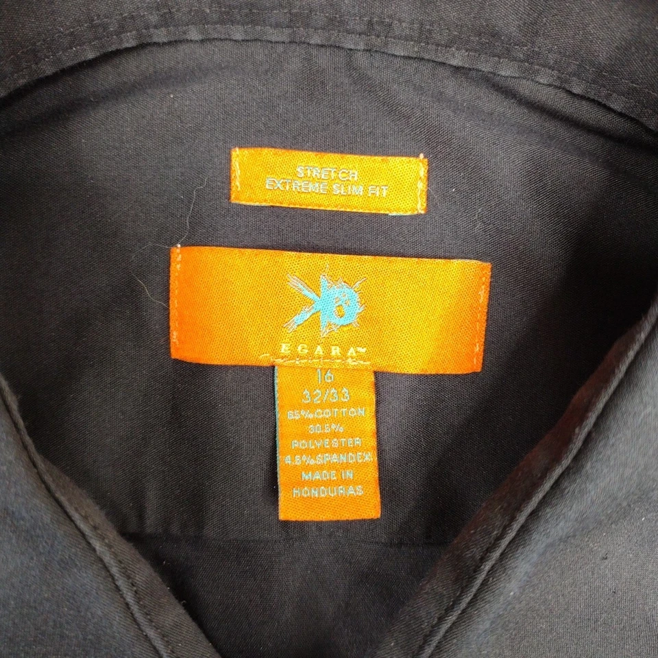 Egara Shirt Mens 16-32/33 Stretch Extreme Slim Fit Gray Collared Button-Up Foto 3 de 4