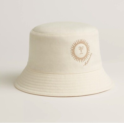HERMÈS Gene Sunshine NEW Bucket Hat Women Size 55 Ecru Ivory | eBay