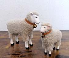 Bethany Lowe 2 Lamb/Sheep Figurines, 3.5" Tall  3.75" Tall, Putz, TR5000 NWT