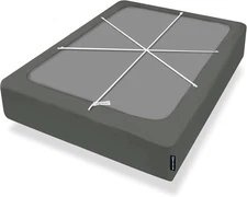 King Box Spring Cover 4 Sided Stretch Jersey Split Wrap Around Dustproof White