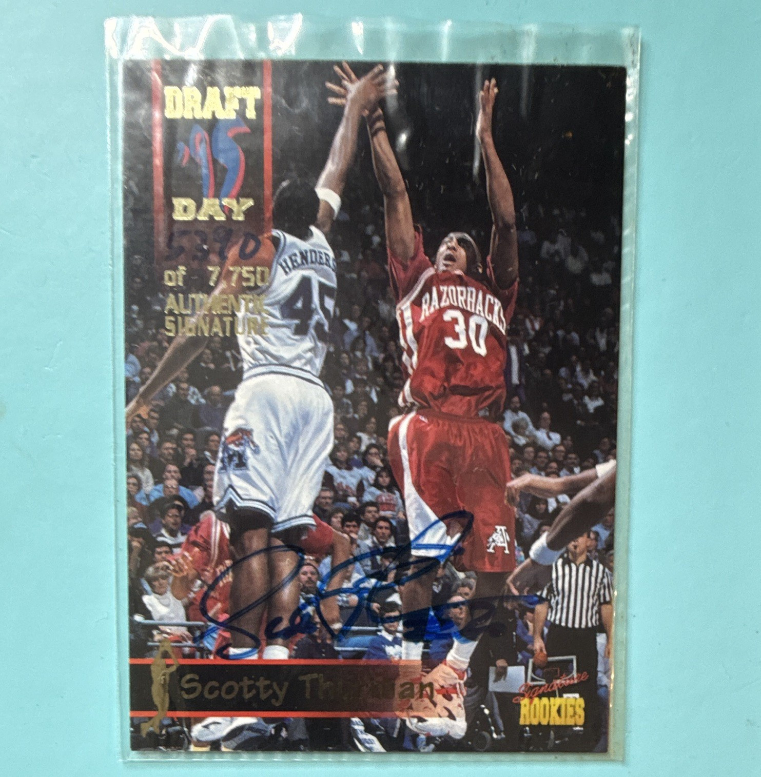 Signature Rookies 1995 Scotty Thurman Draft Day #25 Rookie Hard Signed Auto