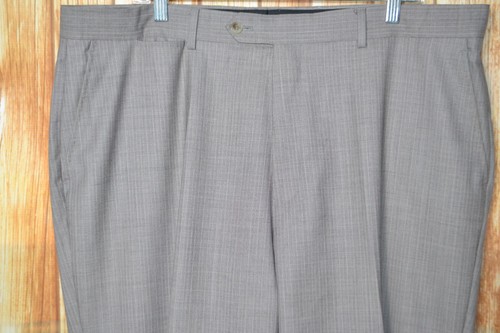Jhane Barnes Men Beige Super 140s Wool Stripe 2 Button Suit Sz 46L Wst 42x32 - Picture 15 of 20