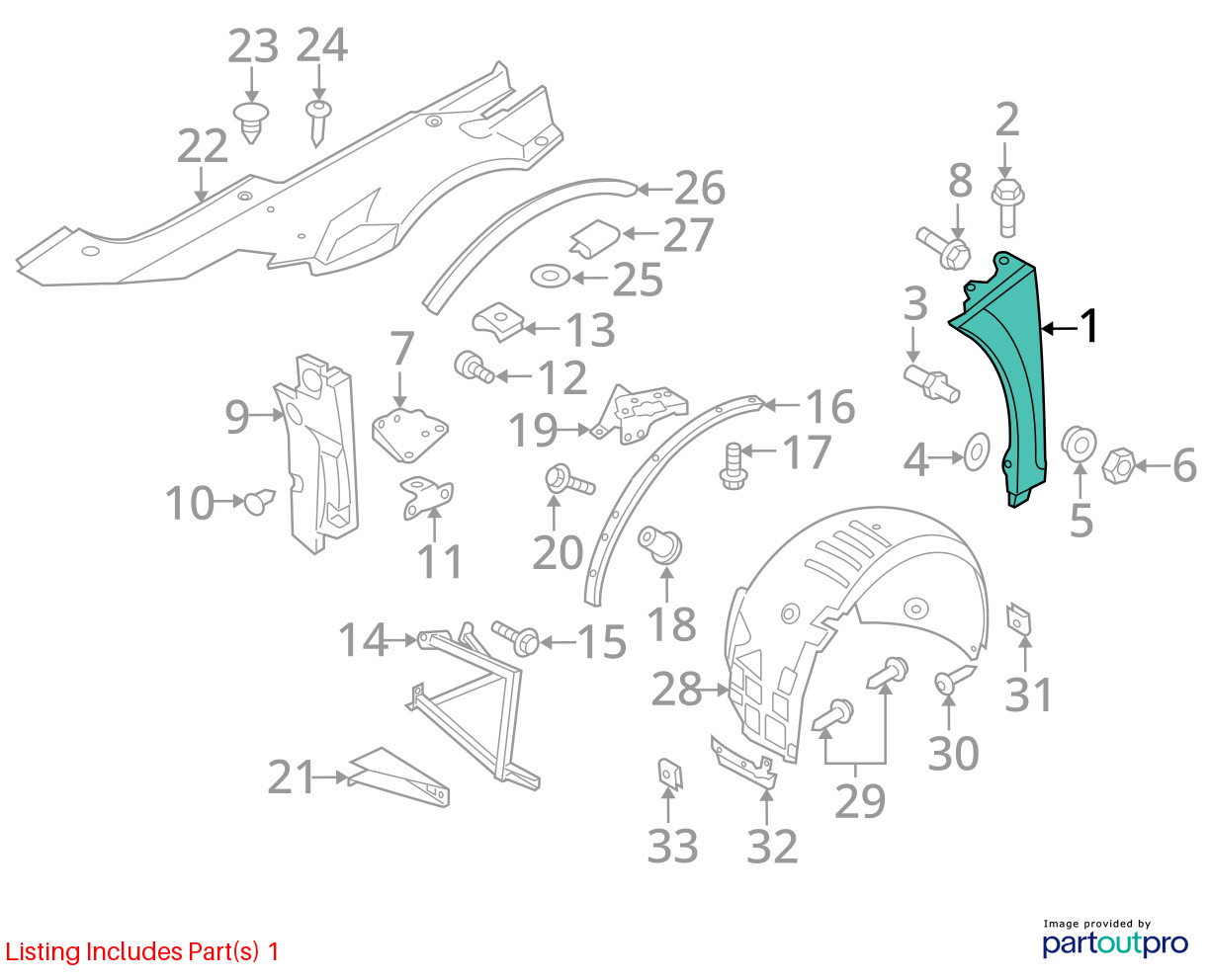 2008-2015 Audi R8 v10 Oem FRONT LEFT FENDER PANEL W/ FOAM IBIS WHITE (T9PA)