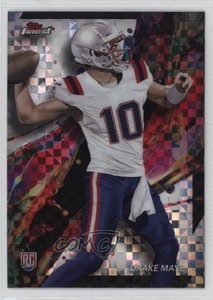 2024 Topps Finest Common Checkerboard Refractor Drake Maye #62 Rookie RC