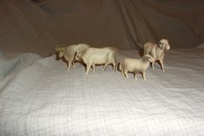 Vtg Cows Sheep Ram Celluloid Farm Animals Figures Plastic Nativity Lightweight