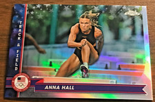 2024 Topps Chrome Olympics refractor foil trading card of Anna Hall (#134)