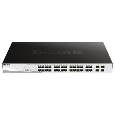 D-Link 28-Port Gigabit Smart Managed PoE+ Switch, 24 PoE+ Ports (370W) + 4 SFP