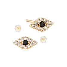 Women Evil Eye Earrings Gold Stud 14K Small Simple Hypoallergenic