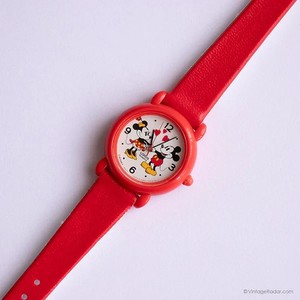 Vintage Disney Lorus Minnie Mouse Kids Watch Red Band Model H-E61 1980s–1990s