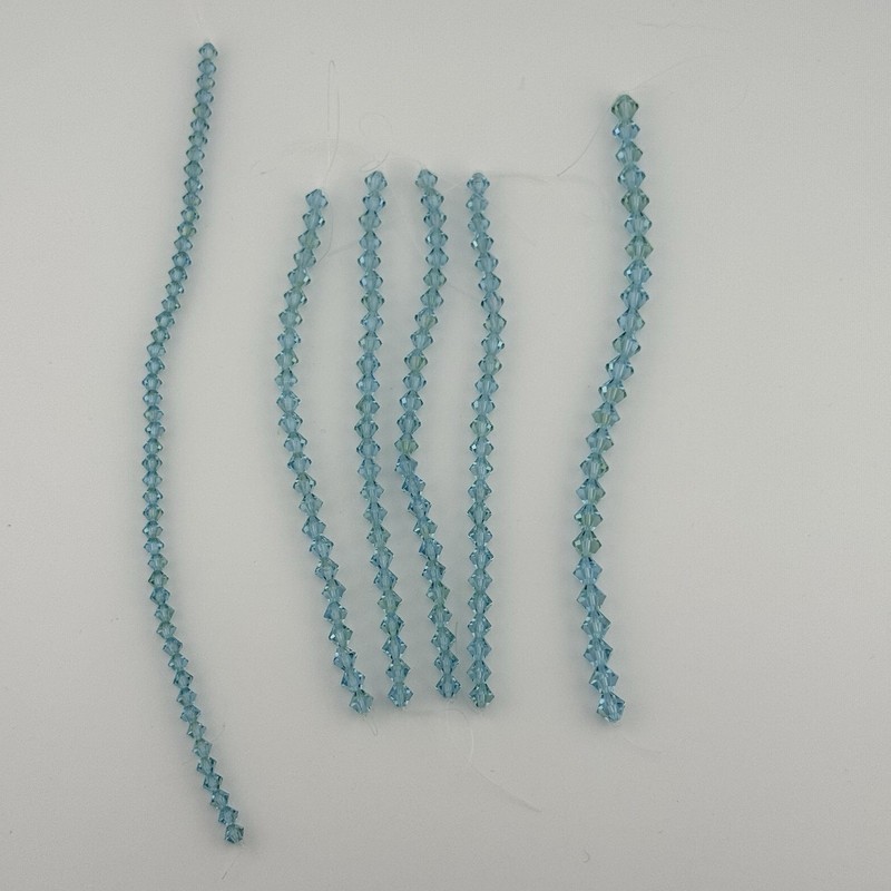175 Piece Swarovski 5301 Aquamarine Blue 4mm 5mm & 6mm Bicone Beads