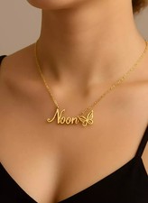 Custom Necklace, 18K Gold Plated Necklace, Personalized Name Necklace