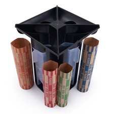 Tubo clasificador de monedas contador de monedas con envoltorios de monedas cambio clasificador organizador de monedas