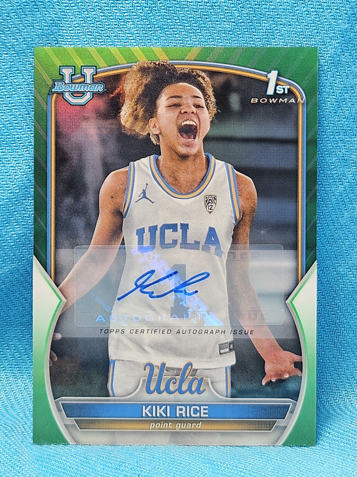 Kiki Rice 2022-23 Bowman Chrome University Green Autograph 1st Rookie Card /99