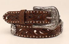 Ariat Cross Rhinestone Conchos Brown - Accessories Belt Ladies - A1518602