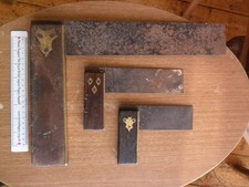 Assorted Vintage Carpenters Carpentry Tool Try Set Square X 3