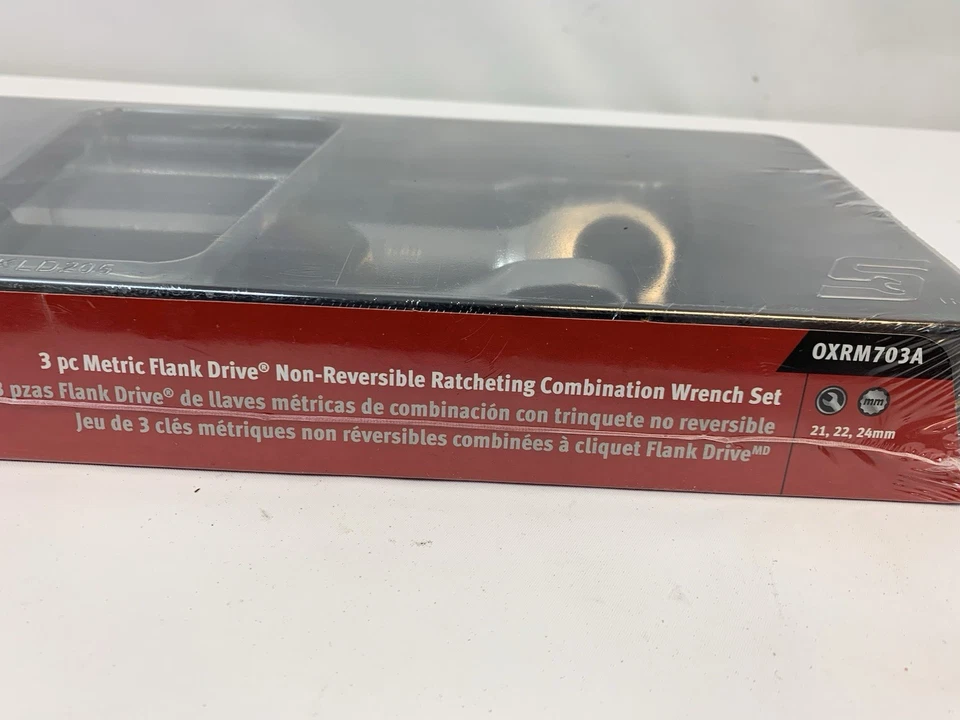 NEW SNAP-ON OXRM703A 3PC METRIC  NON-REVERSIBLE RATCHETING COMBO WRENCH  NEW - Image 4 of 4