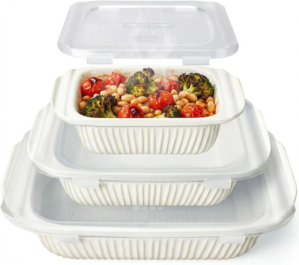 Casserole Dishes for Oven, Ceramic Baking Dish, Large Lasagna Pan with Handles,
