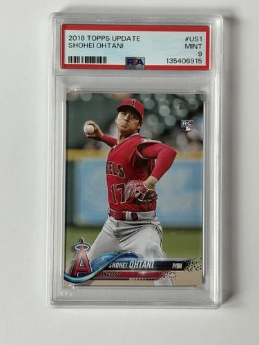 2018 Topps Update Shohei Ohtani #US1 RC Pitching In Red Jersey PSA 9 MINT