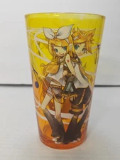 Just Funky Hatsune Miku Vocaloid Rin And Len 16oz Orange Yellow Glass Cup