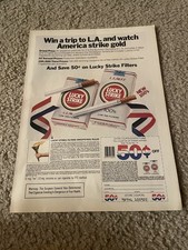 Vintage 1984 LUCKY STRIKE CIGARETTES 100's PRINT AD 1980s