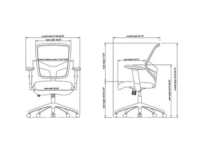 Lorell Exec Mid-Back Chair 26-1/2''x28''x25-3/4'' BK 84565
