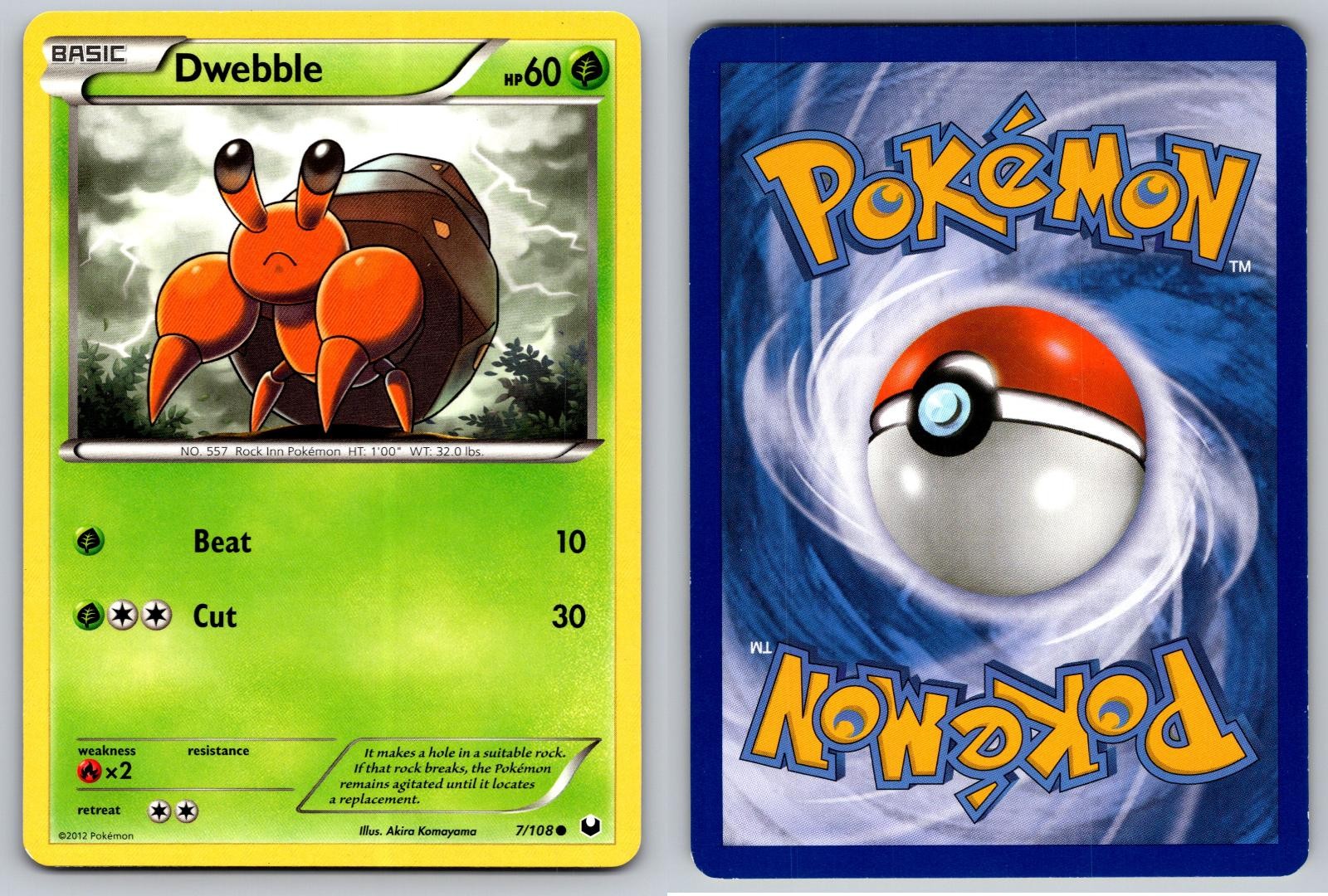 DWEBBLE 7/108 COMMON DARK EXPLORERS POKEMON LP