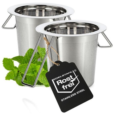 2x Teesieb aus Edelstahl - feinmaschiger Teefilter