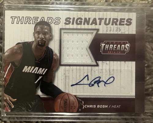 2014-15 Threads Basketball Chris Bosh Game Used Jersey Relic Auto #23/35 Heat
