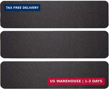 3 Pack Large 6 Inch x 24 Inch Non Slip Stair Treads Black High Traction Adhesive